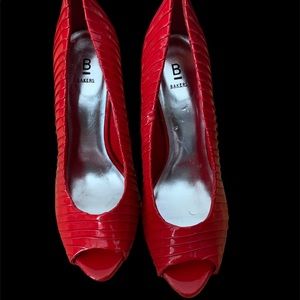 Lip Stick Red Peep Toe Red Heels